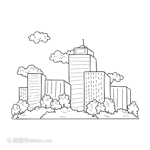 楼房建筑简笔画